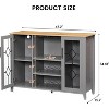 Wine Bar Cabinet with Detachable Rack, Wine Cabinet with Mesh Door, Liquor Cabinet with Glass Holder, Coffee Bar for Home - 2 of 4