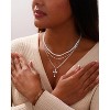 Women's Necklace - 14K Gold/Silver Plated Layered Chain With Cross, Coin & Pearl Pendants - Stackable Trendy Jewelry Gift For Her - 3 of 4