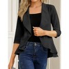 Womens Blazer 3/4 Sleeve Casual Office Business Open Front Suit Jacket Cardigan - 3 of 4