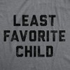 Mens Funny T Shirts Least Favorite Child Sarcastic Family Graphic Tee For Men - Crazy Dog Men's T Shirt - 2 of 4