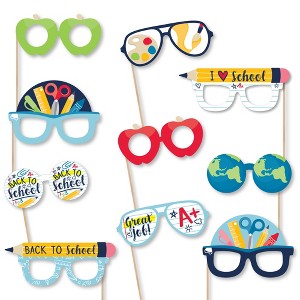 Big Dot of Happiness Back to School Glasses - Paper Card Stock First Day of School Classroom Decorations Photo Booth Props Kit - 10 Count - 1 of 4