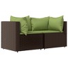 VidaXL 2 Piece Patio Lounge Set with Cushions Poly Rattan Gray - 3 of 4