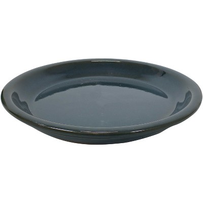Forest Lake Green Glazed Ceramic Indoor/Outdoor Planter Saucer Set