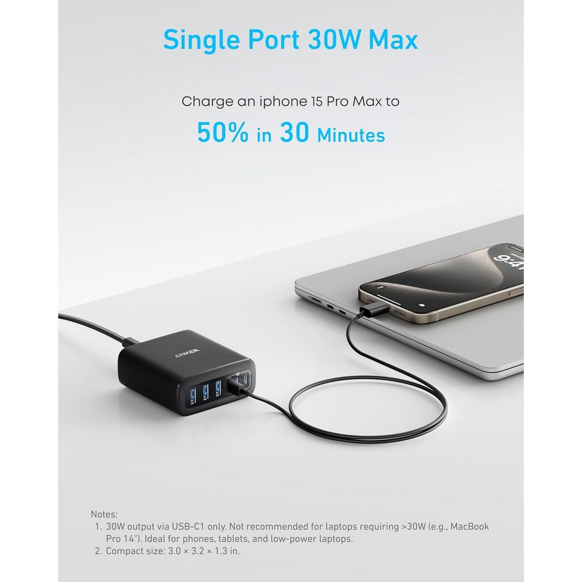 Anker Desktop Charger, Fast Charging USB C Charger - thumbnail 3