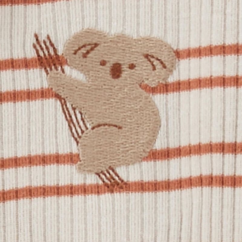 Carter's Just One You® Baby Boys' Striped Koala Footed Pajama - Brown, 4 of 8