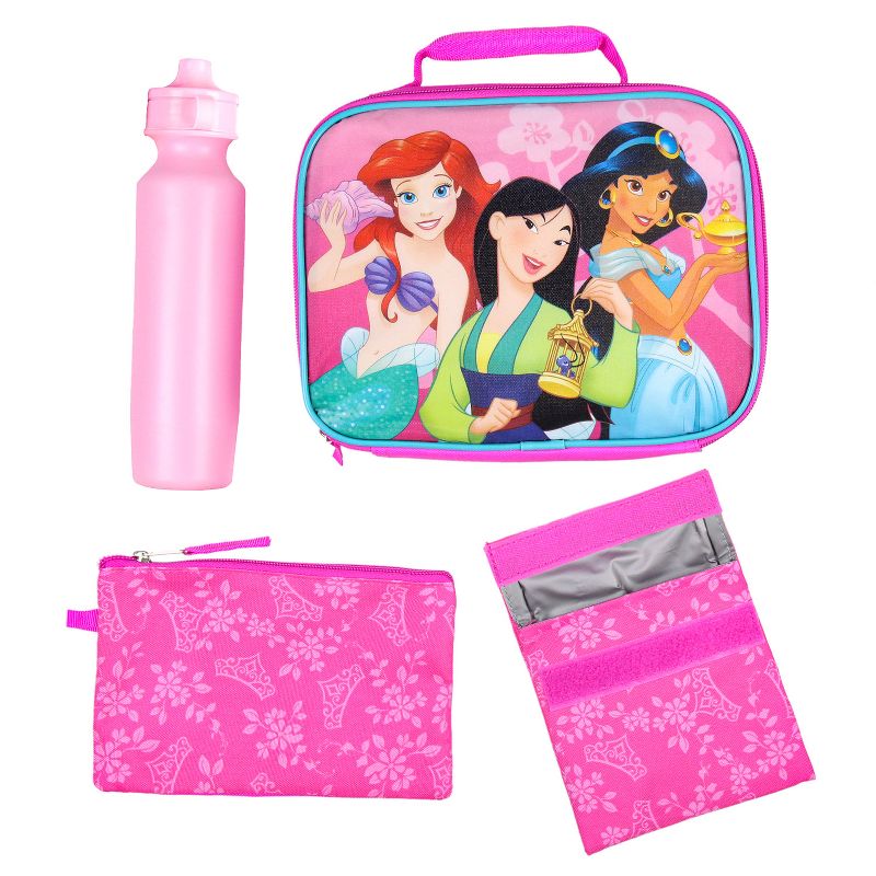 Disney Princess 16 inch Backpack for Girls 5 Piece School Lunch Box Set Multicoloured, 2 of 6