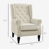 Sapphtopaz Modern Accent Chair with Button-Tufted & Spring Seat Upholstered Reading Chair with Wood Leg & Wingback for Living Room,Bedroom - 2 of 4