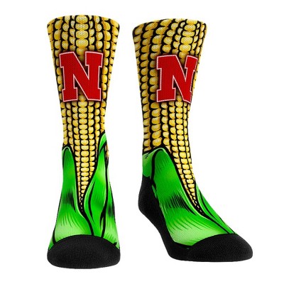 Rock Em Elite, Nebraska Corn Full Wrap, Licensed Crew Socks