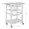 LunaLulinlk Mobile Rolling Kitchen Island Trolley Serving Cart with Underneath Drawer - 2 of 4