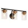 LNC Clytaemnestric 3-Lights Cylinder Modern/Contemporary Bathroom Vanity Lights,Clear Glass Shade, Black/Black and Gold - 3 of 4