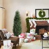 Whizmax Artificial Cypress Tree 2-Set,Artificial Cedar Topiary Trees for Outdoor & Indoor Decor, Faux Shrub UV Protection for Longer Life - 2 of 4