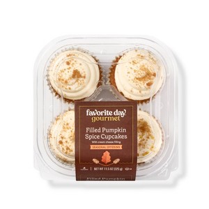 Gourmet Pumpkin Spice Cupcakes - 11.5oz/4ct - Favorite Day™ - 1 of 3