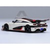 Koenigsegg One:1 Pebble White with Carbon and Red Stripes 1/64 Diecast Model Car by Autoart - 3 of 4