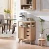 Dcolora Bathroom Floor Cabinet with Sliding Door, Modern Fluted 3 Drawers Storage Organizer - 4 of 4