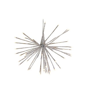 Season's Designs 16" White LED Burst Ball Christmas Decoration Indoor Wall Hanging with 80 LEDs and 8 Light Modes (Requires AAA Batteries, Not - 1 of 1