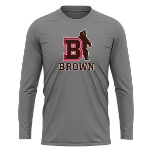 Brown University Adult Sport Long Sleeve Shirt Primary Logo, Athletic Heather - 1 of 4