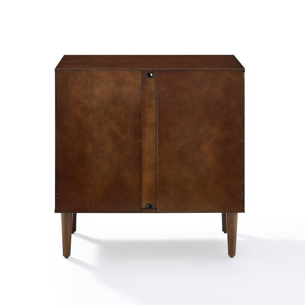 Photos - Wardrobe Crosley Everett Console Cabinet Mahogany - : Mid-Century Modern, Adjustable Shelf, 31"W X 14"D X 32.25"H 