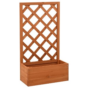 vidaXL Planter Orange Solid Firwood Medium Durable Planter - 1 of 4