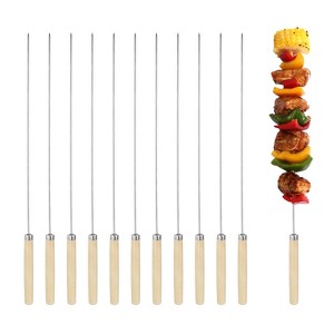 Unique Bargains Kabob Skewers with Wood Handle for Grilling - 1 of 4
