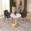 LeisureMod Bristol 24" Round Dining Table, Modern MDF Top & Gold Pedestal Base Accent Table for Café or Dining Room - 3 of 4