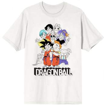 Dragon Ball Classic Group Image Crew Neck Short Sleeve White Men's T-shirt