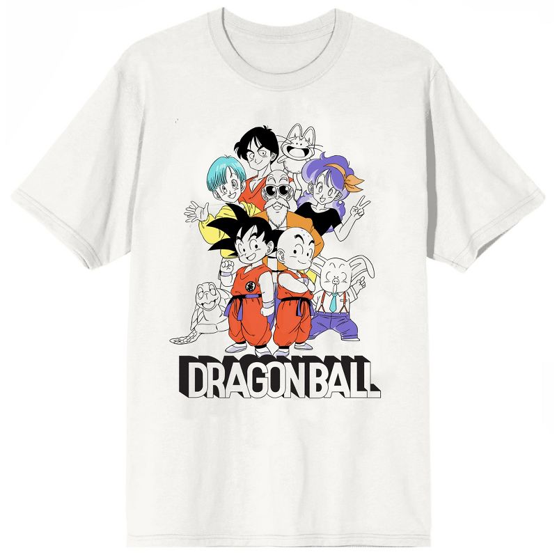 Dragon Ball Classic Group Image Crew Neck Short Sleeve White Men's T-shirt, 1 of 4