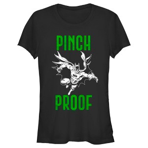 Juniors Womens Batman St. Patrick's Day Pinch Proof T-Shirt - 1 of 4