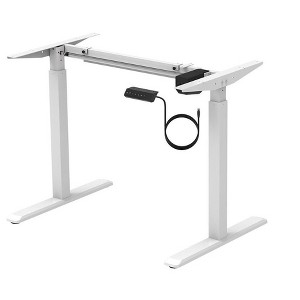 Monoprice Height Adjustable Sit-Stand Riser Table Desk Frame - White With Electric Single Motor, Compatible With Desktops From 39in-63in Wide - 1 of 4