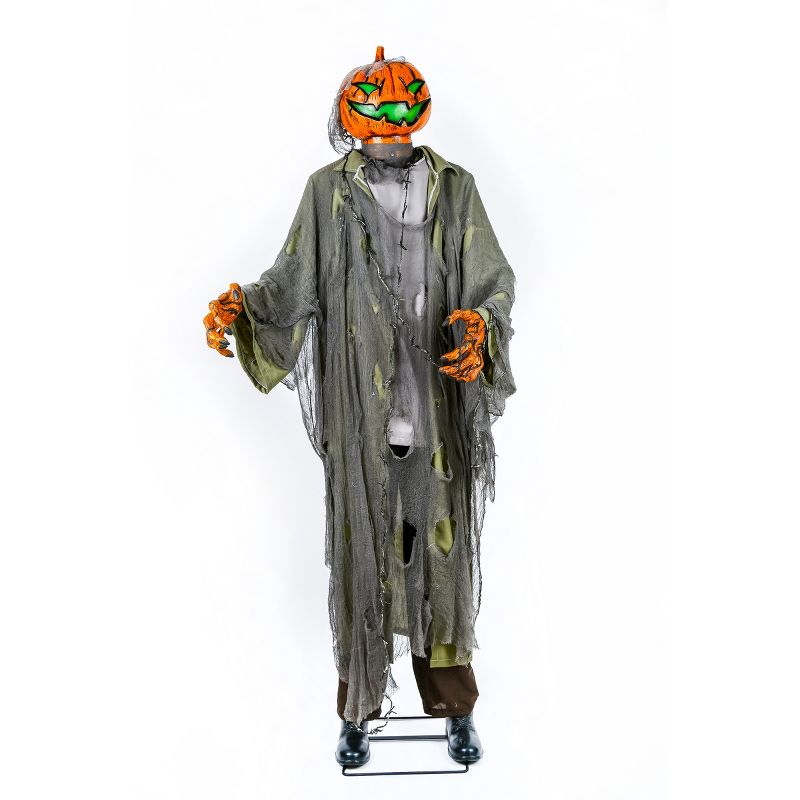78" Animated Halloween Pumpkin Man, Motion Activated, 1 of 5