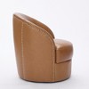 GDFStudio Alejandro Mid-Century Modern Top-Grain Leather Swivel Accent Chair with Rivet Detailing - 4 of 4
