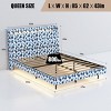 Floating Platform Bed with Velvet Upholstered Headboard, Metal Bed with LED Lights and USB Ports, Bed with Hidden Storage-Baofuwish - 4 of 4