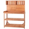 65 Inch Outdoor Potting Bench Garden Potting Table, Wooden Patio Workstation With Shelves Side Table Garden Potting Table - 3 of 4