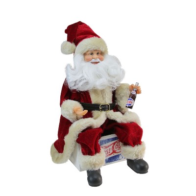 Northlight 12" Santa Claus Sitting on Vintage Pepsi-Cola Crate Christmas Figure