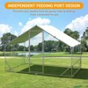 Large Chicken Coop - Metal Chicken Coop Runs for Yard with Waterproof Cover & Double Door, Walk-in Poultry Cage Chickens Pen - 2 of 4