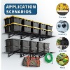 Acekool Garage Wall Shelving with Hooks, 3.87' x 2' Wall-Mounted Storage Shelves, Holds Up to 200 lbs Each, 2 Pack, Black - 3 of 4