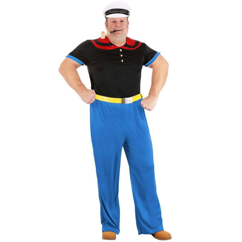HalloweenCostumes.com Plus Size Deluxe Popeye Men's Costume, 4 of 6