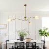 BAOURE Mid Century Modern Chandelier 3 Light, 65.5" Gold Chandelier Pendant Light Fixture with Glass Shade for Dining Room Living Room - 3 of 4