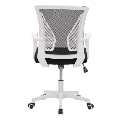 ErgoComfort 23" Black Mesh & Plastic Swivel Task Chair with Lumbar Support