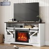 Brown Brown Electric Fireplace TV Stand for 65 Inch TV Farmhouse Entertainment Center with Storage Cabinets Modern Media Console Table with Sliding B - 3 of 4