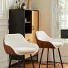 Counter Height Bar Stools Set of 2 With Arms,Upholstered Bar Stools, Kitchen Leisure Side Chair ,Armrest Counter Stool-Cuddlewood - 3 of 4