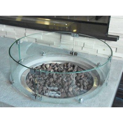 Columbia Round Tempered Glass Fire Pit Wind Screen