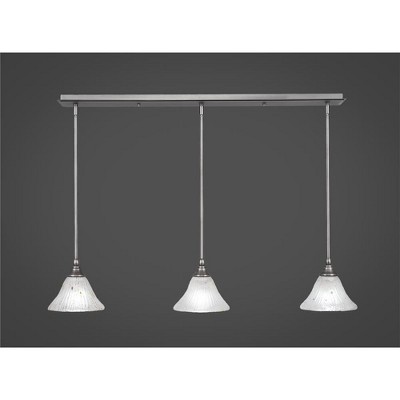 Toltec Lighting Any 3 - Light Chandelier in  Brushed Nickel with 7" Frosted Crystal Shade