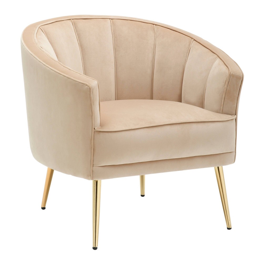 Photos - Chair Tania Contemporary Upholstered Accent  Gold/Champagne - LumiSource