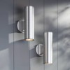 Possini Euro Design Ellis Modern Outdoor Wall Light Fixture Set of 2 Brushed Nickel Up Down 11 3/4" for Post Exterior Barn Deck House Porch Yard Home - image 2 of 4