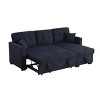 TiranisuBest Linen Fabric Reversible Sectional Sofa Bed with Storage Chaise–Pull-Out Sleeper and Removable Backrest for Modern Living Rooms - 2 of 4