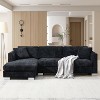 NicBex Couches for Living Room 96" Oversized Sectional Sofa L-shaped Luxury Chenille Upholstered Sofa Couch with Chaise and 2 Free pillows, Black - 2 of 4