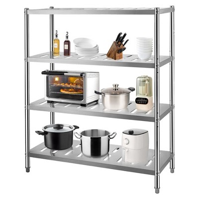 Stainless Steel Shelves,60x18x60 in Storage Shelf 4-Tier Heavy Duty Storage Rack
