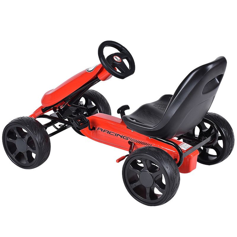 Costway Go Kart Kids Ride On Car Pedal Powered 4 Wheel Racer Stealth Outdoor Toy, 4 of 9