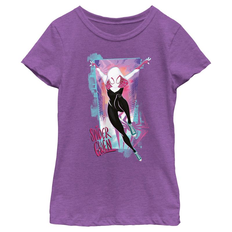 Girl's Spider-Man: Across the Spider-Verse Spider Gwen Poster T-Shirt, 1 of 5