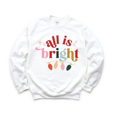 Simply Sage Market Women's Graphic Sweatshirt All Is Bright Christmas Lights